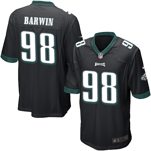 Men's Game Connor Barwin Nike Jersey Black Alternate - #98 NFL Philadelphia Eagles